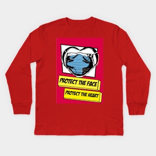 Protect the face, protect the heart Kids Long Sleeve T-Shirt